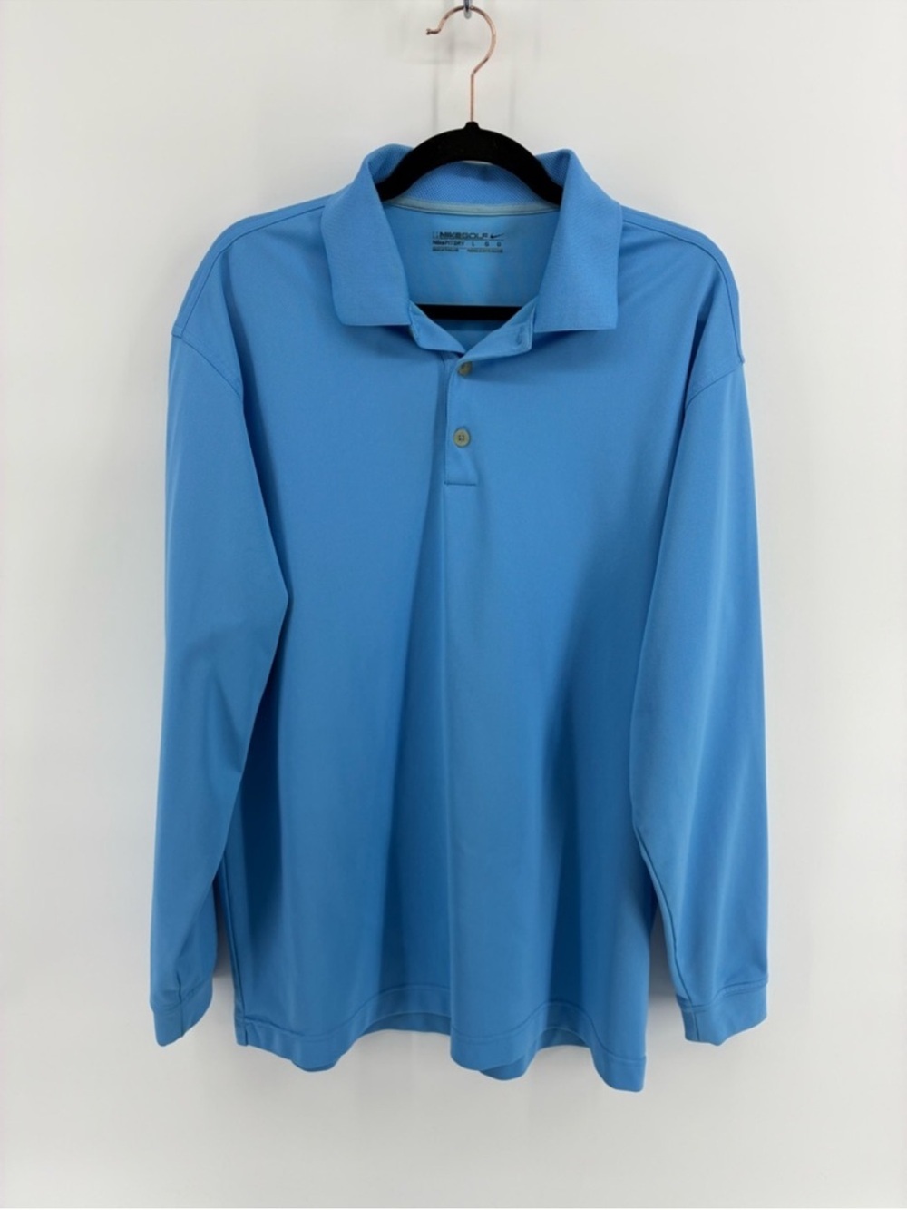 Nike Golf Men's Long-Sleeve Polo Shirt - Light Blue